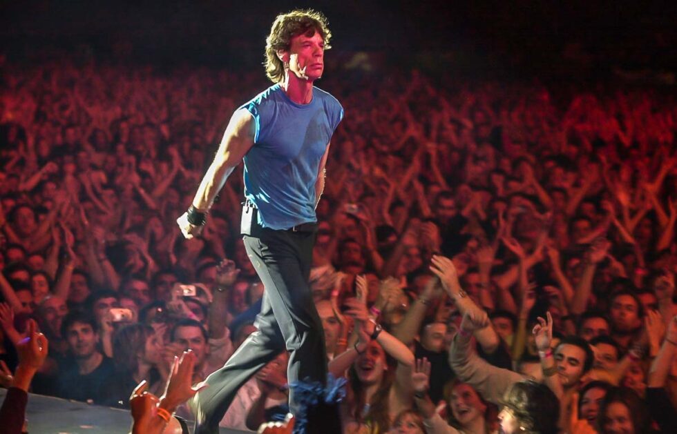 Mick Jagger, cantante de The Rolling Stones sobre el escenario de Zaragoza